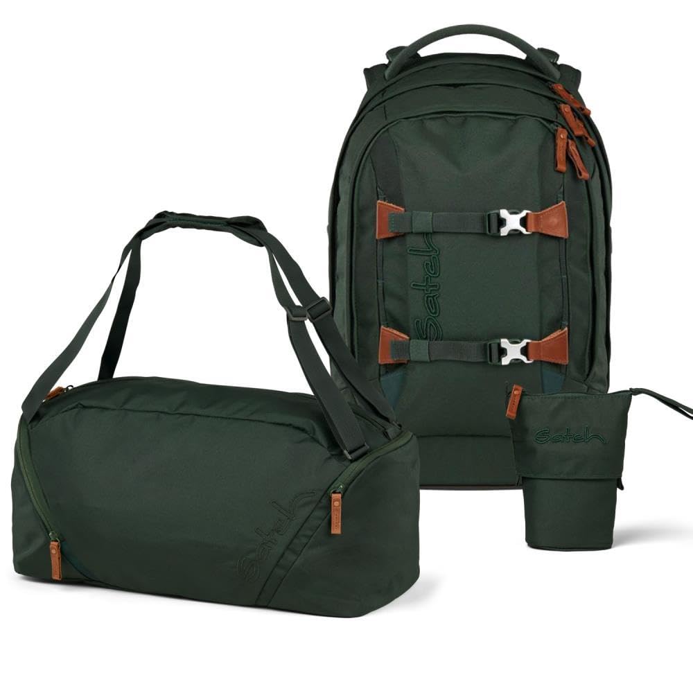 Satch Pack Pencil Slider Edition Schulrucksack Set 3tlg. inkl. Sporttasche (Nordic Forest Green Skan