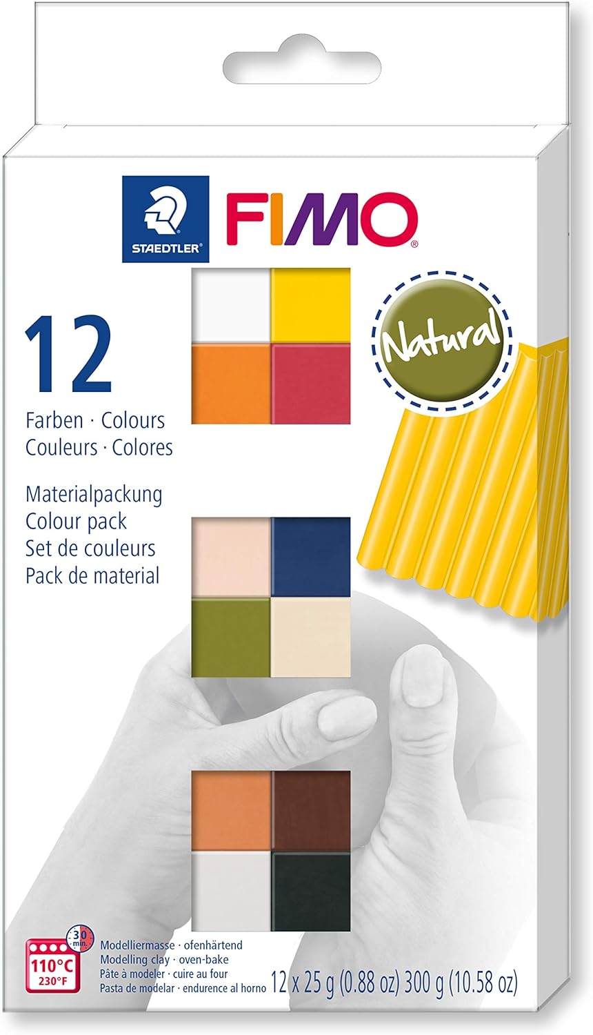 Staedtler 8023 C12-4 FIMO soft ofenhärtende Modelliermasse. Kartonetui mit 12 sortierten Natural-Far