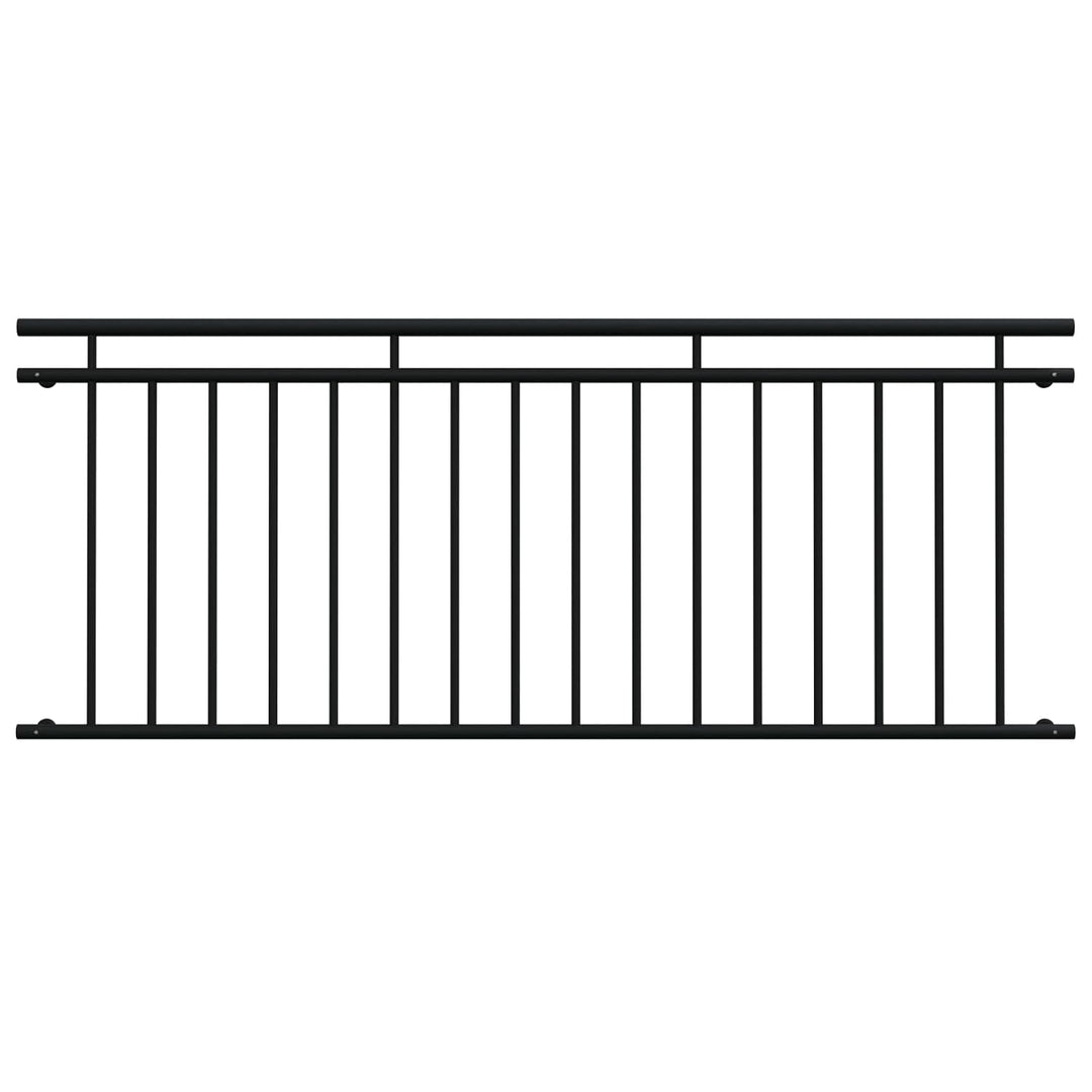 HAGO24 | Französischer Balkon | Fenstergitter | Stahlgeländer | 225x90cm Schwarz | Stabgeländer | Ju