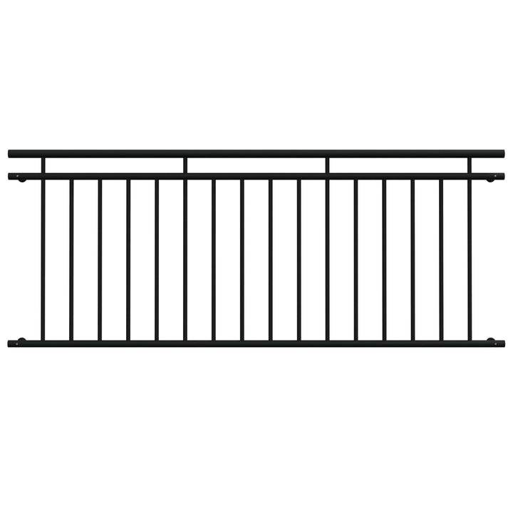 HAGO24 | Französischer Balkon | Fenstergitter | Stahlgeländer | 225x90cm Schwarz | Stabgeländer | Ju