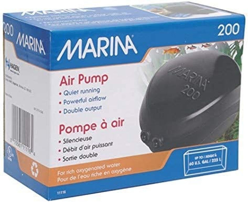 Marina 11116 Durchlüfterpumpe 200, für Aquarien bis 225L Schwarz bis 225 l, bis 225 l