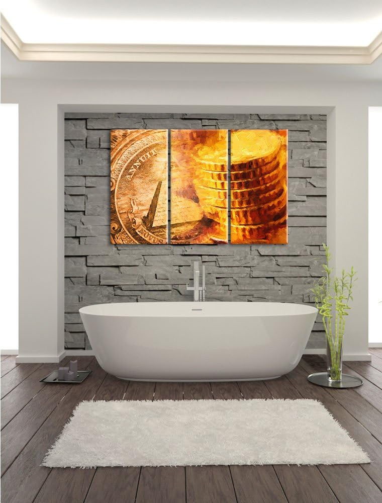 Pixxprint Illuminati Pyramide als Leinwandbild/Grösse: 3 Teilig (120x80) cm/Wandbild/Kunstdruck/fert