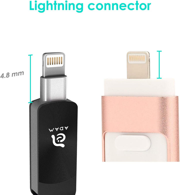 ADAM ADRAD64GKLDPRX Elements iKlips Duo+ 64GB USB-Speicherstick 3.1 auf Lightning für Apple iPhone/i