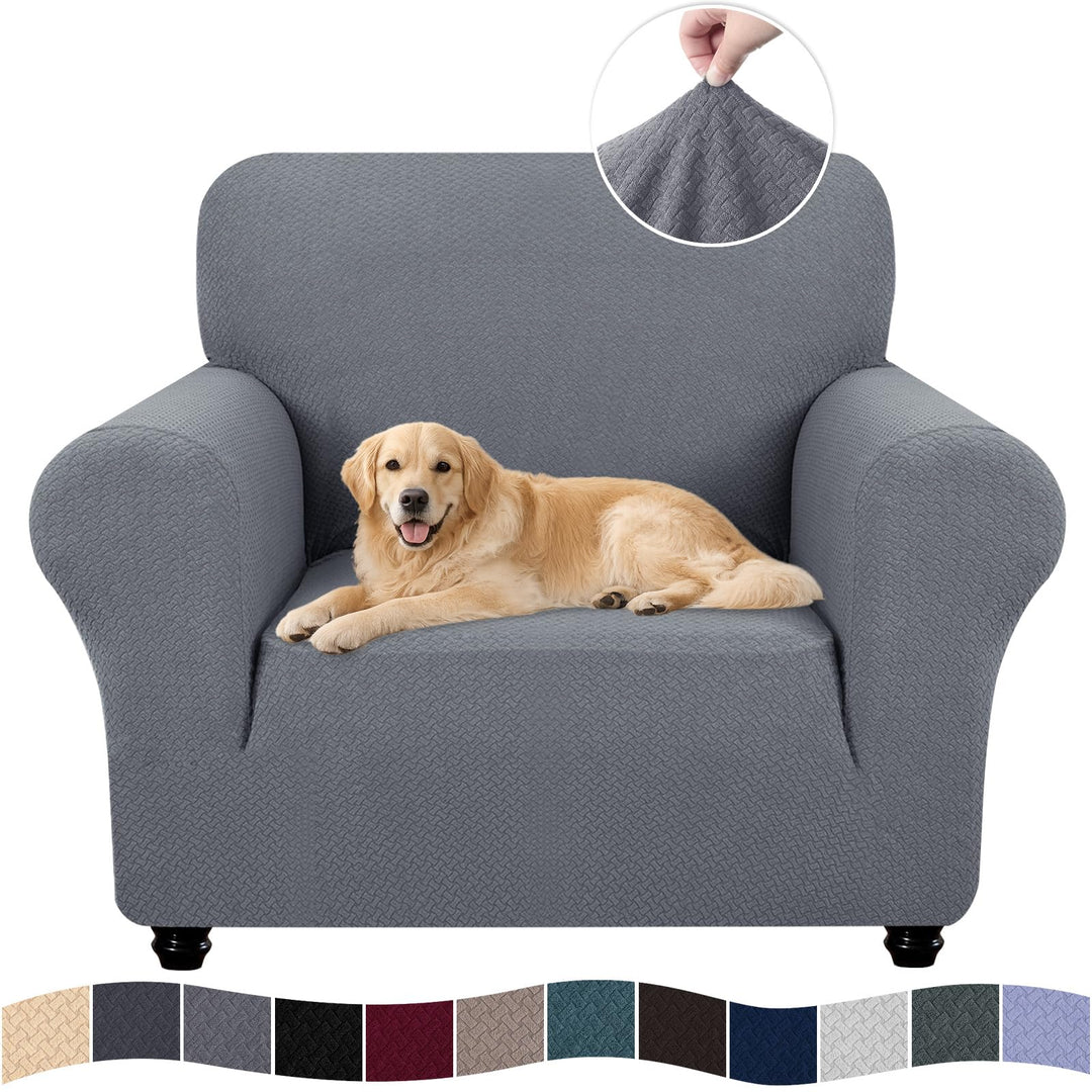 Ystyle Sofa überzug 1 Sitzer Mit Armlehne, Stretch Sofabezug rutschfest, Modern Sofa Cover Für Hunde