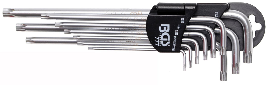 BGS 777 | Winkelschlüssel-Satz | extra lang | TS-Profil (für Torx Plus) TS10 - TS50 | 9-tlg., TS-Pro