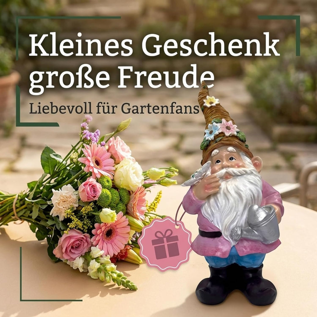 MIJOMA Gartenzwerg Gartengnom GNOME Dwarf Garten Dekoration Gartendeko Wichtel Zwerg für den Garten