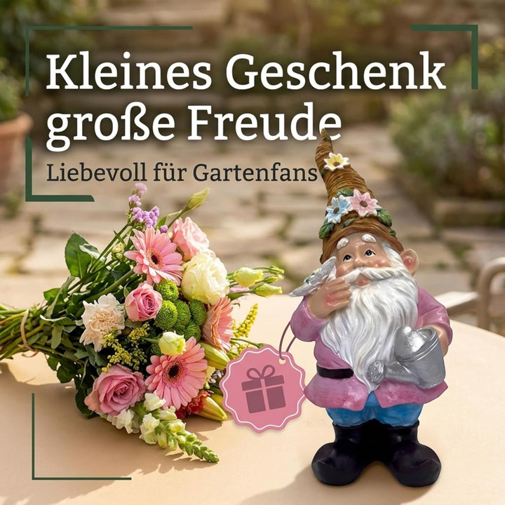 MIJOMA Gartenzwerg Gartengnom GNOME Dwarf Garten Dekoration Gartendeko Wichtel Zwerg für den Garten