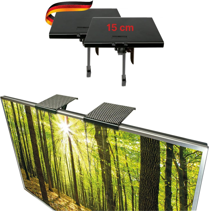 SCHWAIGER 661781 TV-Regal 2er-Set Monitorständer Bildschirmregal Multimedia-Ablage TV-Topper Halteru