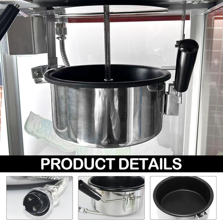 Heissluft Popcornmaschine Zubehör, Popcorntopf 2 Holes-15mm Elektrische Handgekurbelte Popcorn-Herst