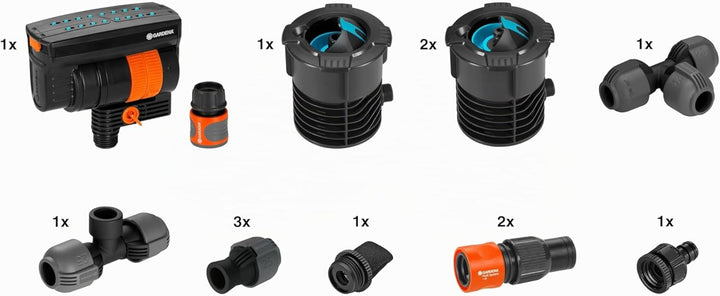 Gardena Sprinklersystem Start-Set Pipeline mit Viereckregner: Komplettset für den Einstieg in das Pi