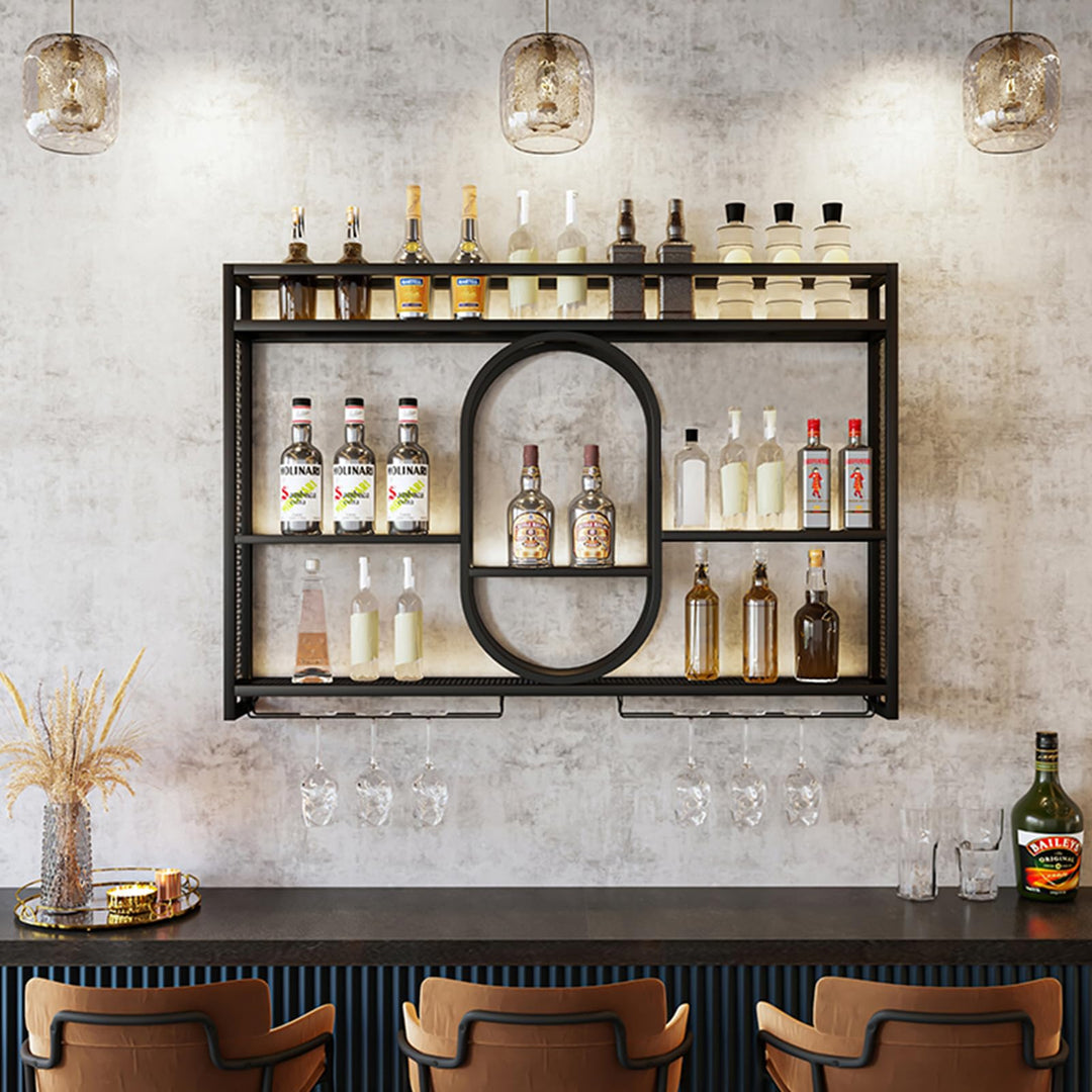 Premium Wandweinregal Metall | Modulare Weinflaschenhalterung | Modernes Weinlager Für Homebar, Küch