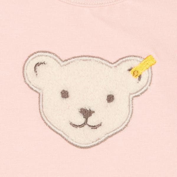 Steiff Unisex Baby T-Shirt Langarm Teddykopf Ohne Squeezer Shirt 62 Silver Pink, 62 Silver Pink