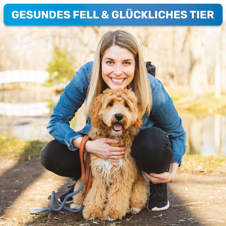 BluePet 2.0 Fellentwirrer Entfilzer für Langhaar Hunde &amp; Katzen I Hochwertiger Hundestriegel mit zwe