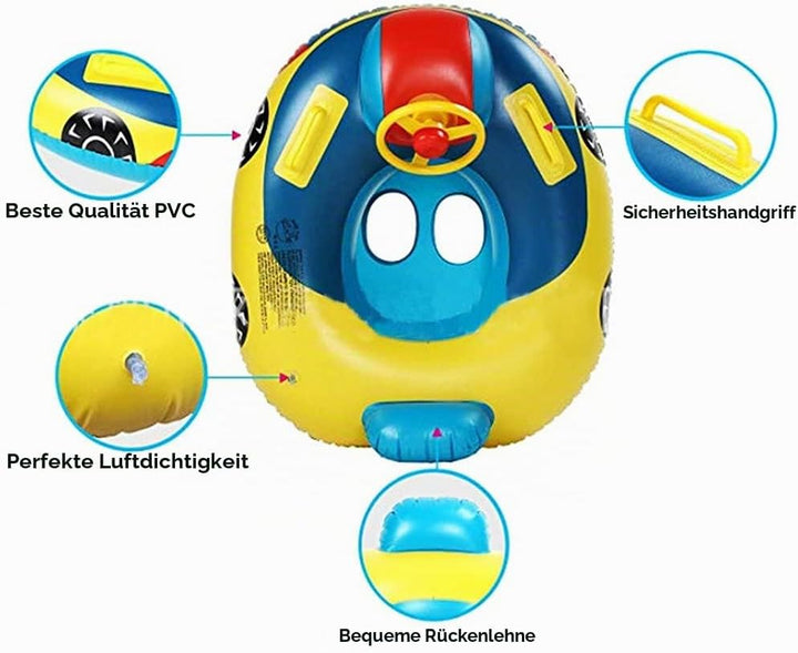 Kinder Aufblasbarer Schwimmring Pool Float Sitz Boot Nettes Auto Baby Floatie Sicherer Sitz Schwimme