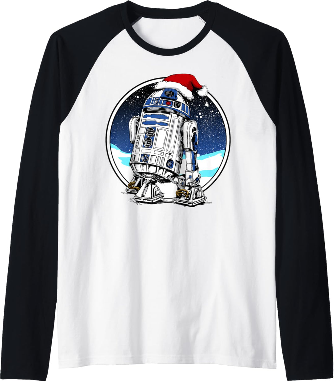 Star Wars Holiday Santa Hat Christmas R2-D2 Circle Raglan
