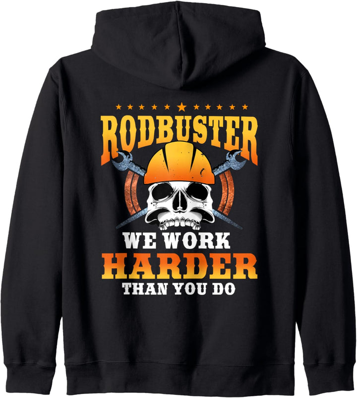 Ironworker Rodbuster Design auf der Rückseite der Kleidung Kapuzenjacke