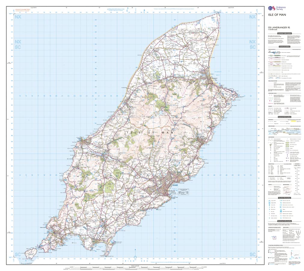 Isle of Man (OS Landranger Active Map, Band 95), Karte