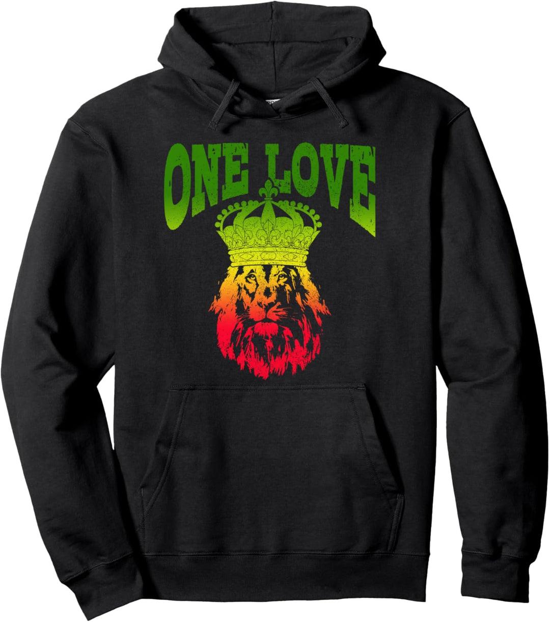 Reggae Musik Lion Of Judah Rastafari Rasta Pullover Hoodie