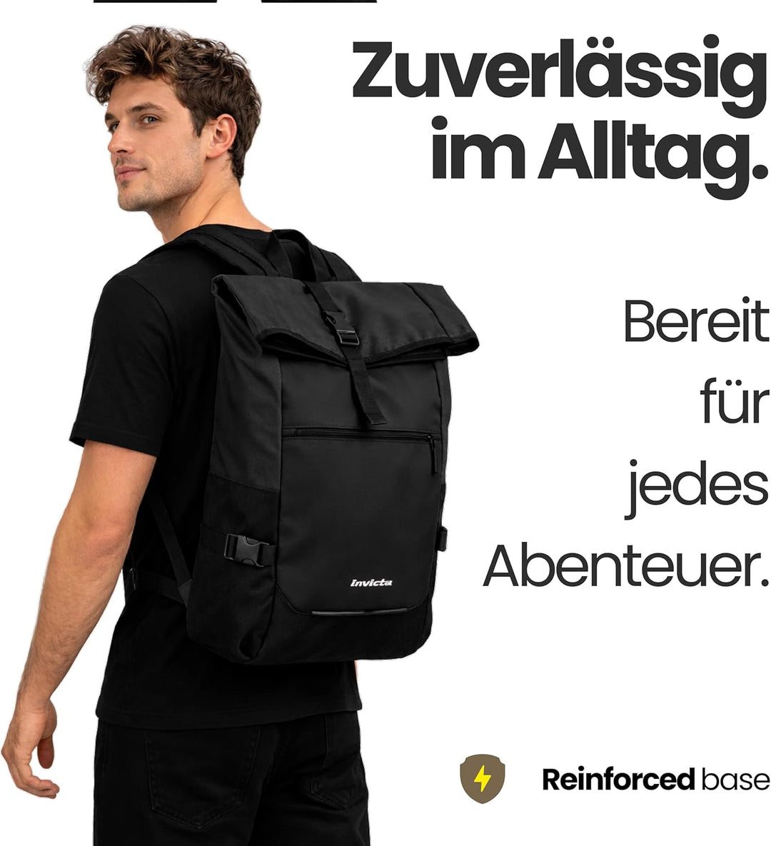 INVICTA ACT FOLD Rucksack aus nachhaltigem Stoff, Praktisch &amp; Unisex Leicht, kompakt, mit Laptopfach