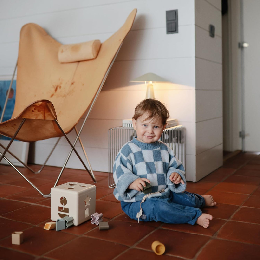 Mushie Shape Sortierbox | 12 Formen Sortierspielzeug | Buntes Sortierspielzeug für Kinder | Geeignet