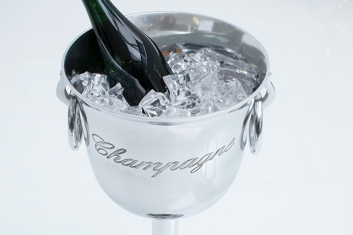 Riess Ambiente eleganter Sektkühler Champagne 75cm Silber poliert Flaschenkühler Flaschenhalter Flas