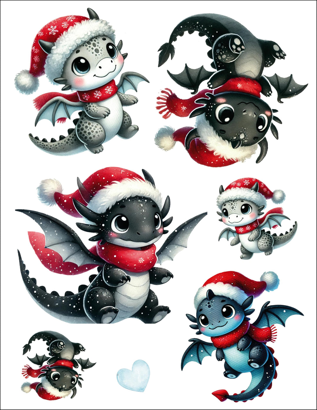 Bügelbilder Set Weihnachten für Textilien DIN A4 Kinder Mädchen Jungen Einhorn Tiere Weihnachten gro