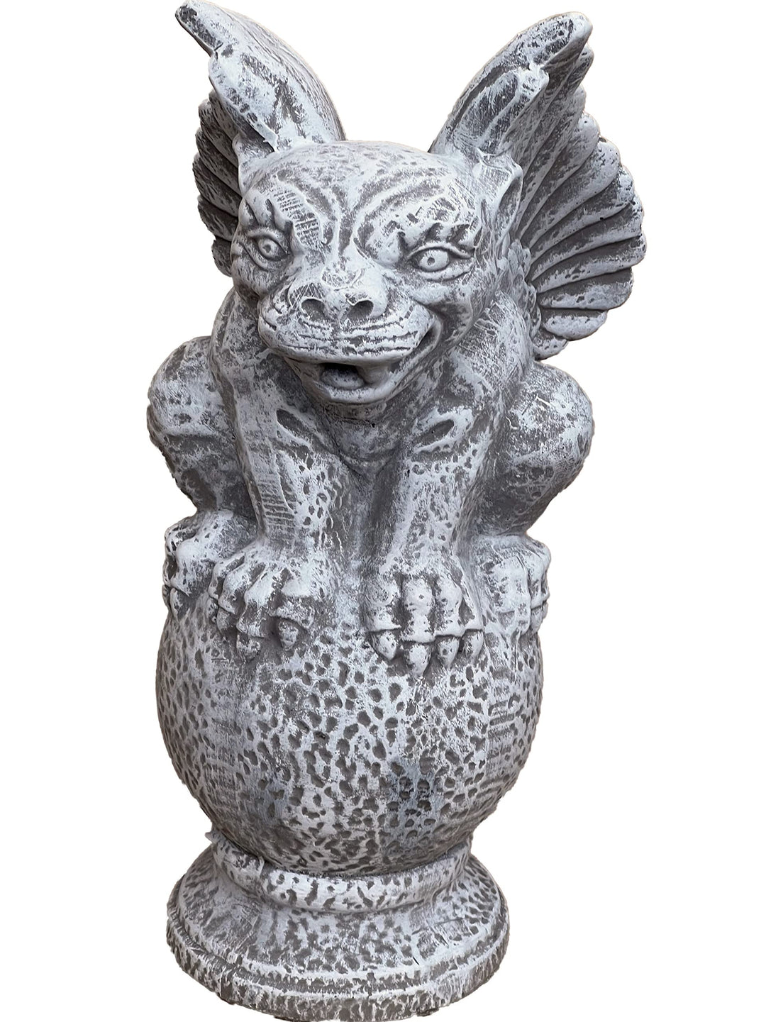 stoneandstyle Steinfigur Gargoyle auf Kugel frostfest wetterfest Steinguss