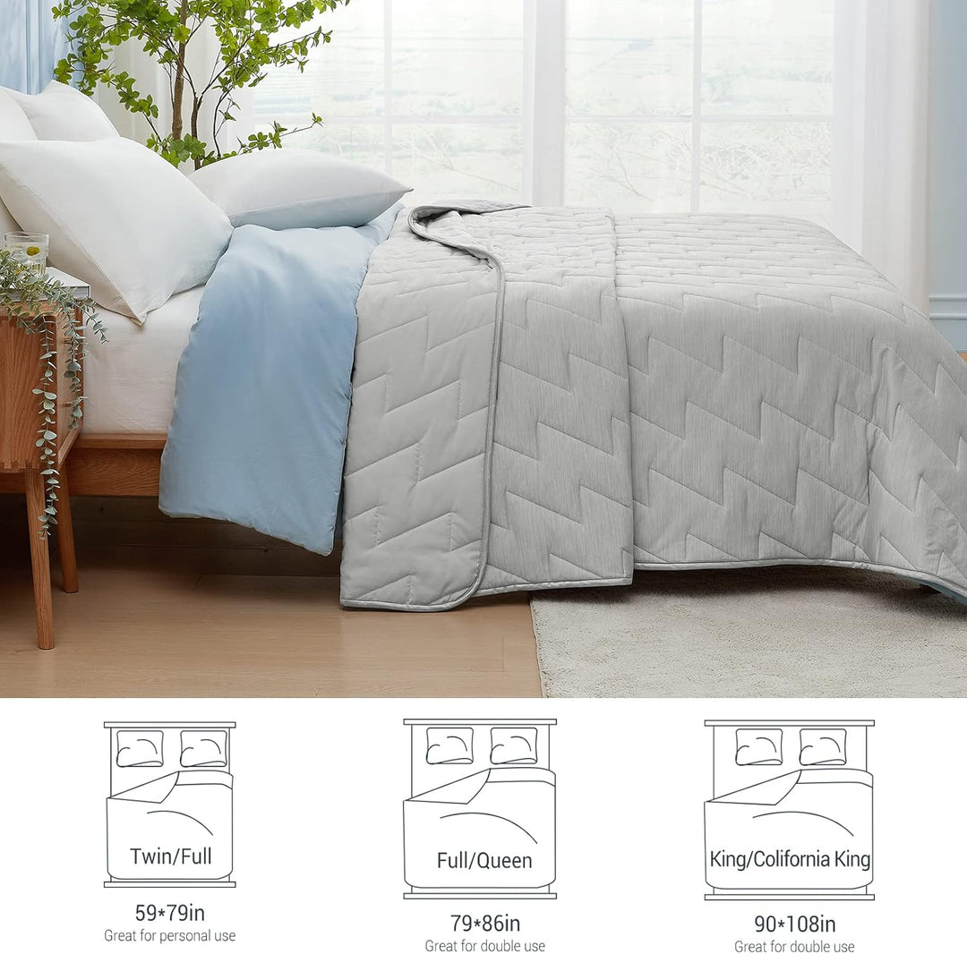 Elegear Kühldecke leichte Sommerdecke, 2 in1 doppelseitige Bettdecke mit Japanische Arc-Chill Q-Max>