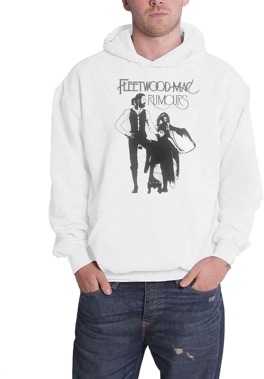 Fleetwood Mac Kapuzenpullover Rumours Band Logo Nue offiziell Herren Weiss M Weiss, M Wei&#xDF;