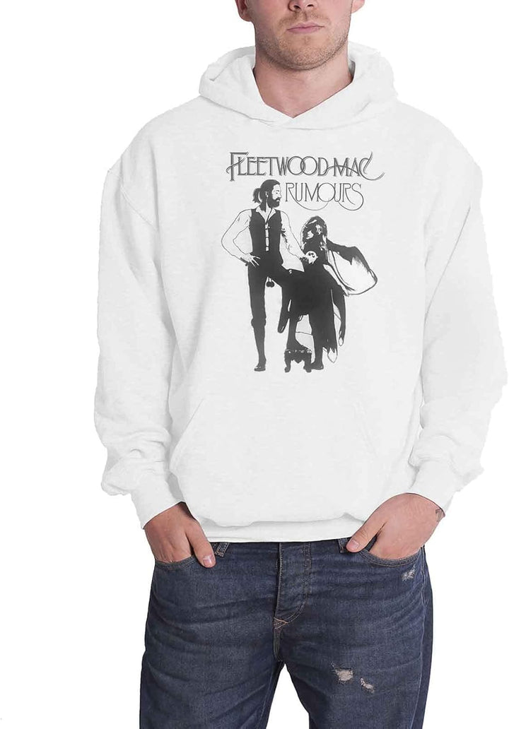 Fleetwood Mac Kapuzenpullover Rumours Band Logo Nue offiziell Herren Weiss M Weiss, M Wei&#xDF;