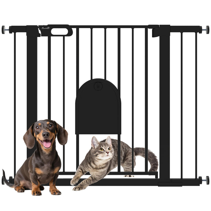 PawHut Türschutzgitter Klemmbefestigung für Hunde 75-103 x 76 cm Schwarz Schwarz 75-103cm, Schwarz 7