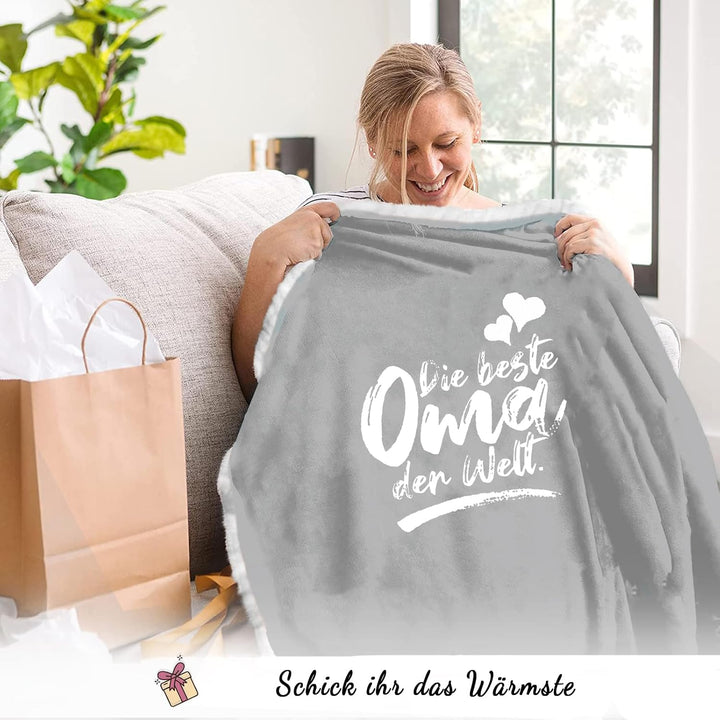 Oma Geschenk, Personalisierte Decke mit ärmeln Oma Geschenke zum Geburtstag, Geburtstagsgeschenk Wei