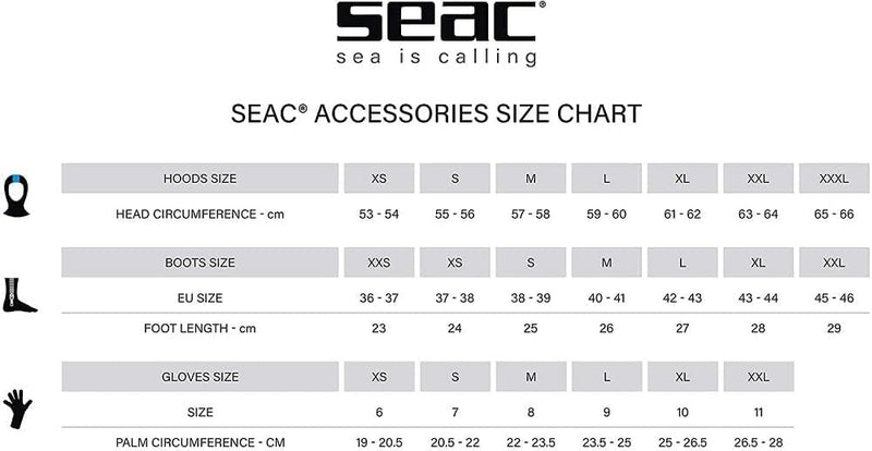 Seac Anatomic, Neoprensocken, Thermosocke für Apnoe und Tauchen mit Tauchflossen M 5 mm, M 5 mm