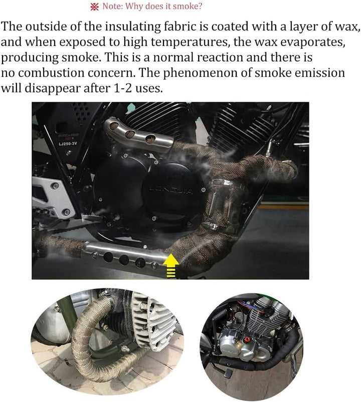 Yosugi 20M Hitzeschutzband 20m*5cm Heat Protection Tape, 10 KabelbinderEdelstahl Hitzeschutzband für