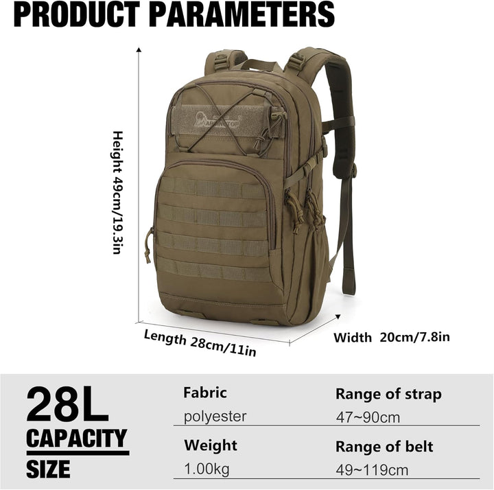 Mardingtop 28L/40L Militär Rucksack Wanderrucksäcke Trekkingrucksack Tactical Molle Rucksack für Cam