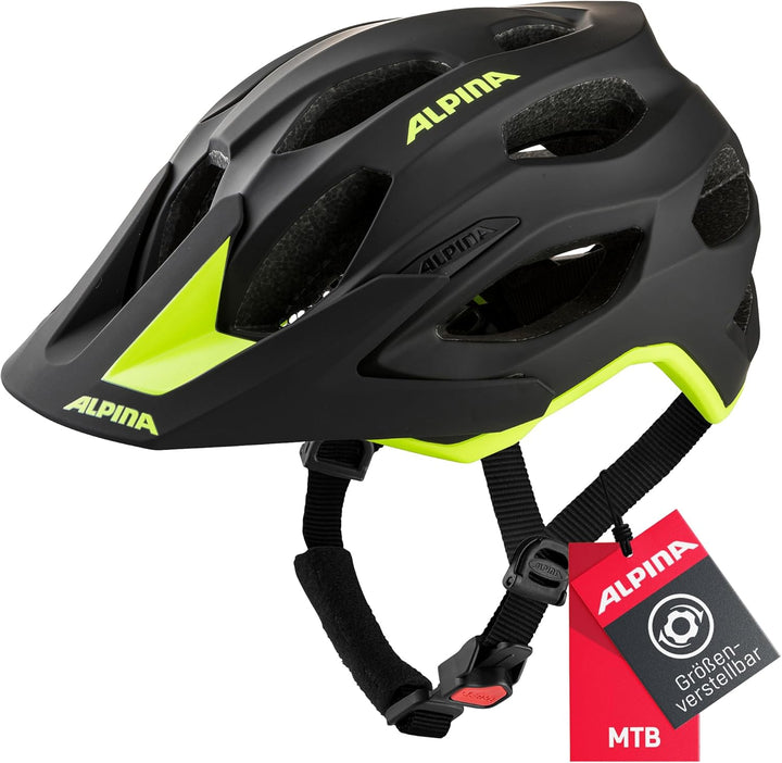 ALPINA Unisex - Erwachsene, CARAPAX 2.0 Fahrradhelm, black-red, 52-57 cm black-neon yellow matt 52-5