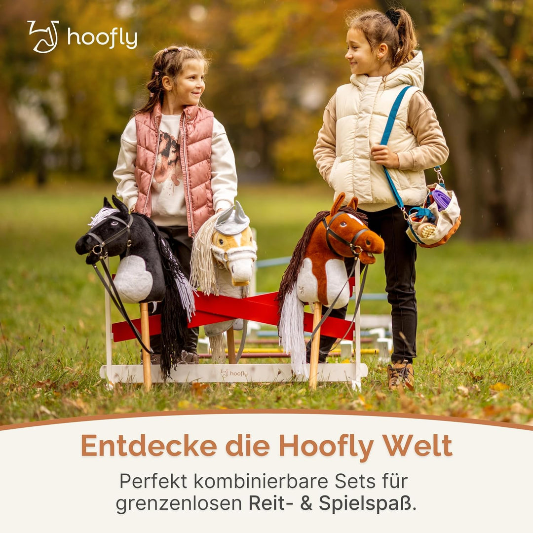 Hobby Horse Zubehör – Pflegeset für Kinder mit Tasche, Bürste, Striegel & Hufkratzer [TÜV geprüft] -