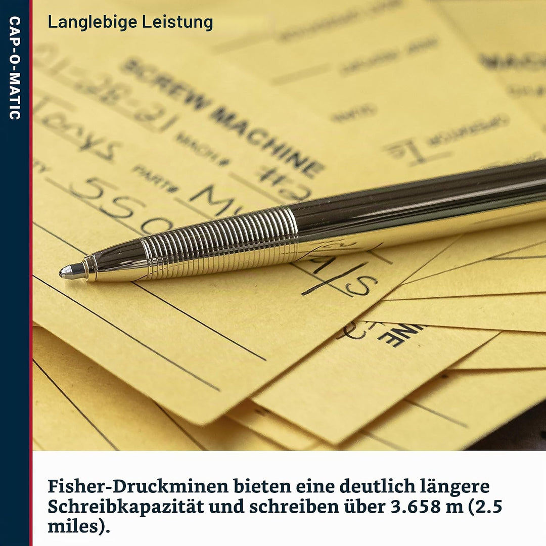 Fisher Space Pen M4 Gap O Matic – Kugelschreiber, einziehbar, in Geschenkbox schwarz, schwarz