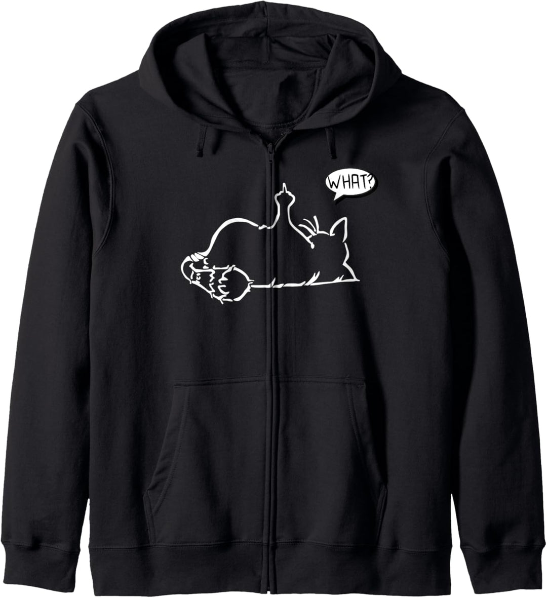 faule Katze Statement Spruch - What? - Katzen Kapuzenjacke