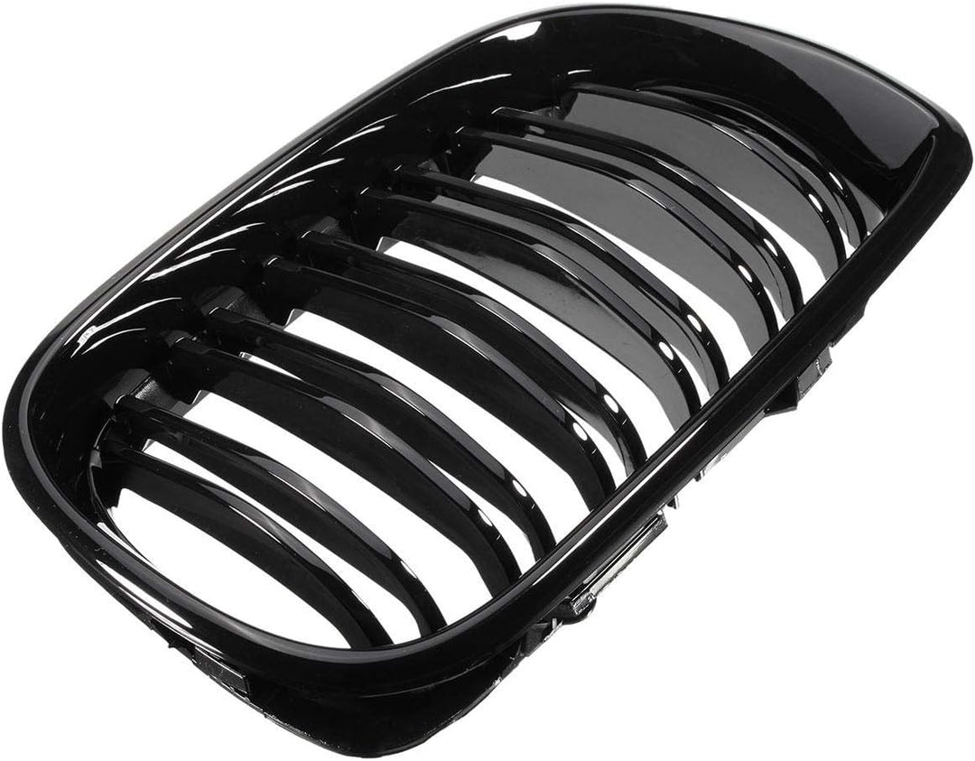 Viviance Double Line Grille Gloss Black Frontgrills kompatibel mit BMW E46 4-Door 3 Series 02-04