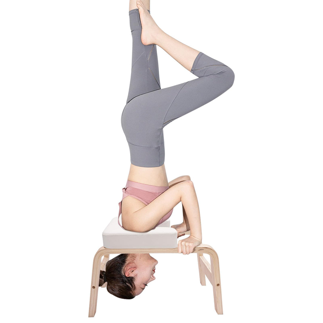 Yoga Headstand Hocker mit Abnehmbarem Block in T-Form Max.200kg Yoga Handbank für Yoga-Räume, Balkon