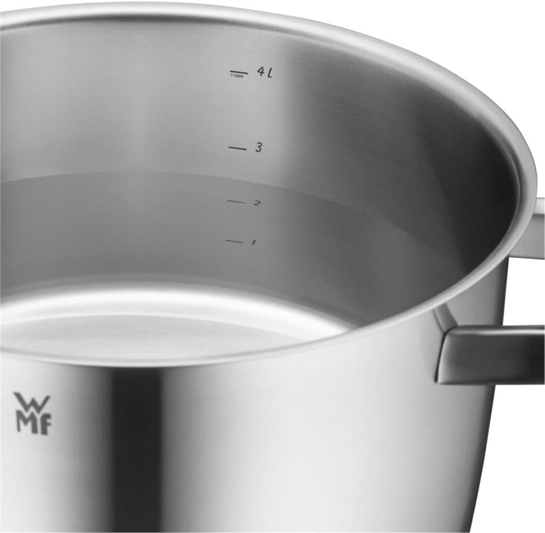 WMF Iconic Topfset Induktion 2-teilig, Kochtopf Set mit Metalldeckel, Cromargan Edelstahl poliert, I