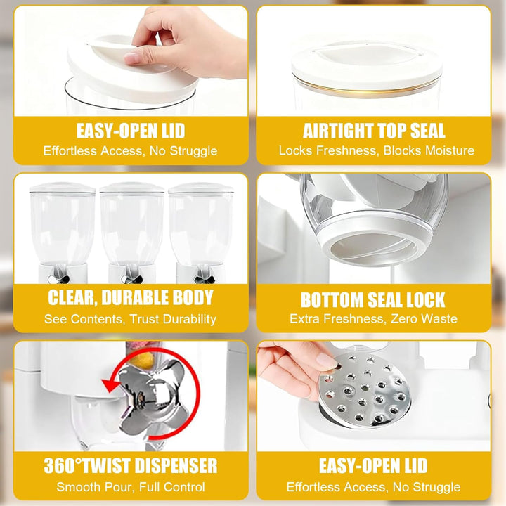 Cereal Dispenser 2L, Luftdichter Müslispender für die Organisation des Küchenvorratsraums, Müslispen