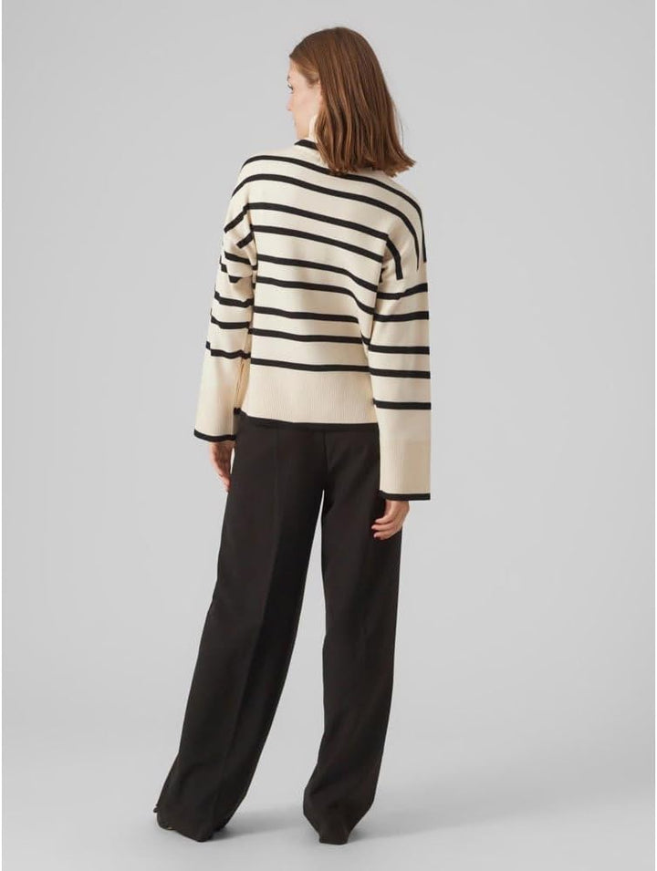 VERO MODA Female Strickpullover VMSABA Pullover S Birch/Stripes:black, S Birch/Stripes:black