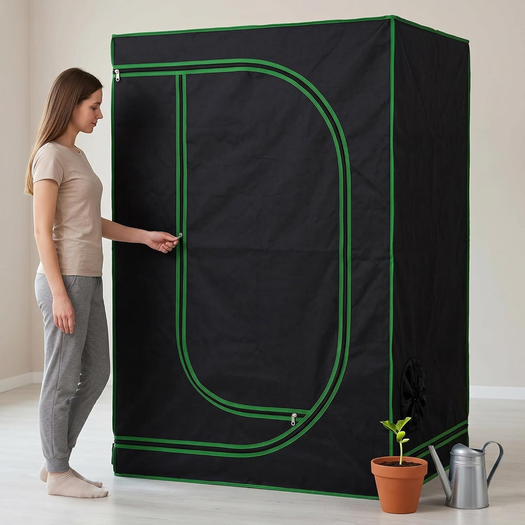 Mucola Growzelt 120x60x180 cm Set mit 3-in-1 Messgerät Zuchtzelt für Hydrokulturen zur Pflanzenzucht