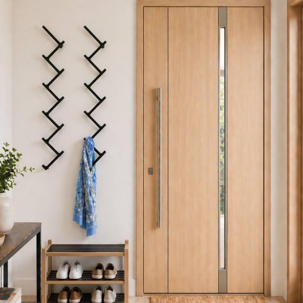 DanDiBo Wandgarderobe mit 10 Haken Garderobenhaken 96281 Garderobe Schwarz 80 cm Kleiderhaken Wandre