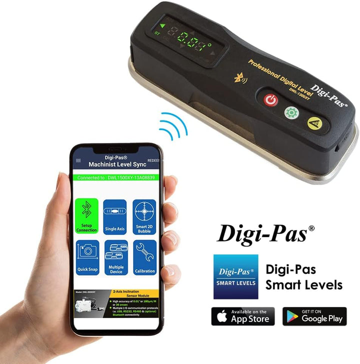 Digi-Pas 2-Achsen-Präzisions-Messgerät DWL1300XY, Bluetooth (0,2 mm/M), 15 cm Schwarz, Schwarz