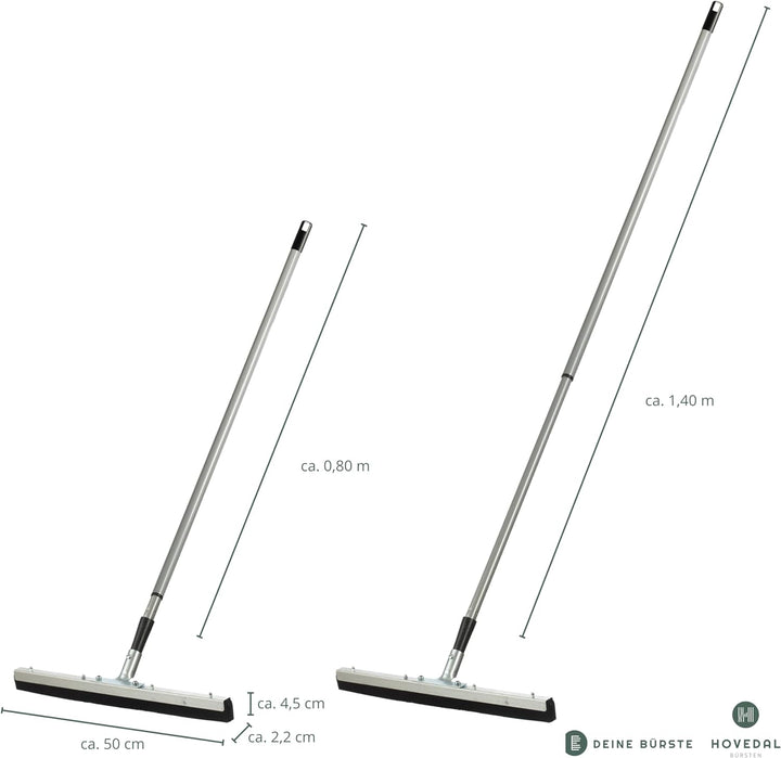 Wasserschieber 50 cm mit Stiel – Bodenabzieher Wasserabzieher Gummiabzieher - Wasser Abzieher Schieb