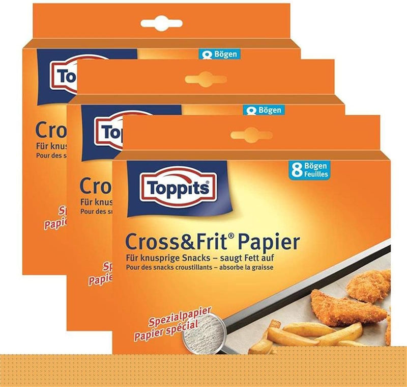 Toppits® Cross & Frit Papier Back-Spezialpapier Snackpapier 8 Bögen (3er Pack)