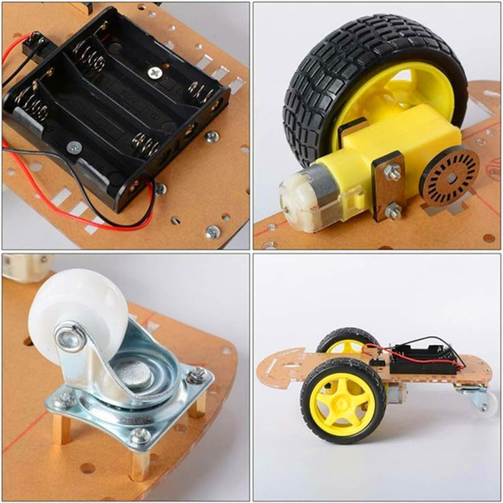 AptoFun Motor Smart Car Chassis für Arduino- mit 2 Getriebemotor und Batteriebox (2WD), 2WD
